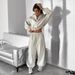 Fashion Casual Women's Clothing Cross-Border European American Long Sleeve Color-Block Sports Cardigan And Pants_ecoleips.com