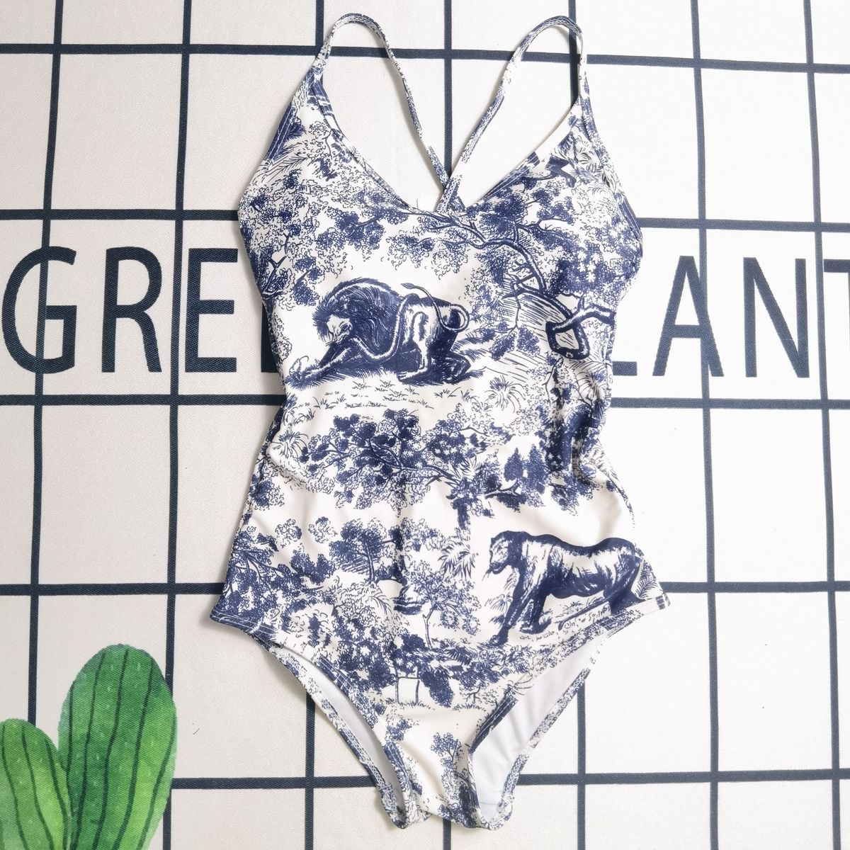 One-piece Professional With Print, New Sexy Retro European And American Style, Backless Racing Swimsuit For Hot Springs,_ecoleips.com