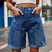 Women's Clothing New Ripped And Curled Five Point Denim Shorts And Casual Pants Are Trendy_ecoleips.com