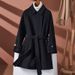 Luxury Double-Faced Wool Coat For Women - Oversized Mid-Length Trench Coat, 100% Pure Wool, Handcrafted, Belted Waist, Workwear & Casual Elegance_ecoleips.com