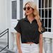 Summer New Korean Style Women's Solid Color Short Sleeve Casual Loose Shirt Top_ecoleips.com