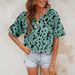 Aria Basics Aria Basics Independent Brand Quality Cross-border European And American Women's Clothing 2025 Summer New Printed V-neck_ecoleips.com