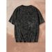 Women's European Size Vintage 90s Pure Cotton Summer Casual Top with Letter Print round Neck_ecoleips.com