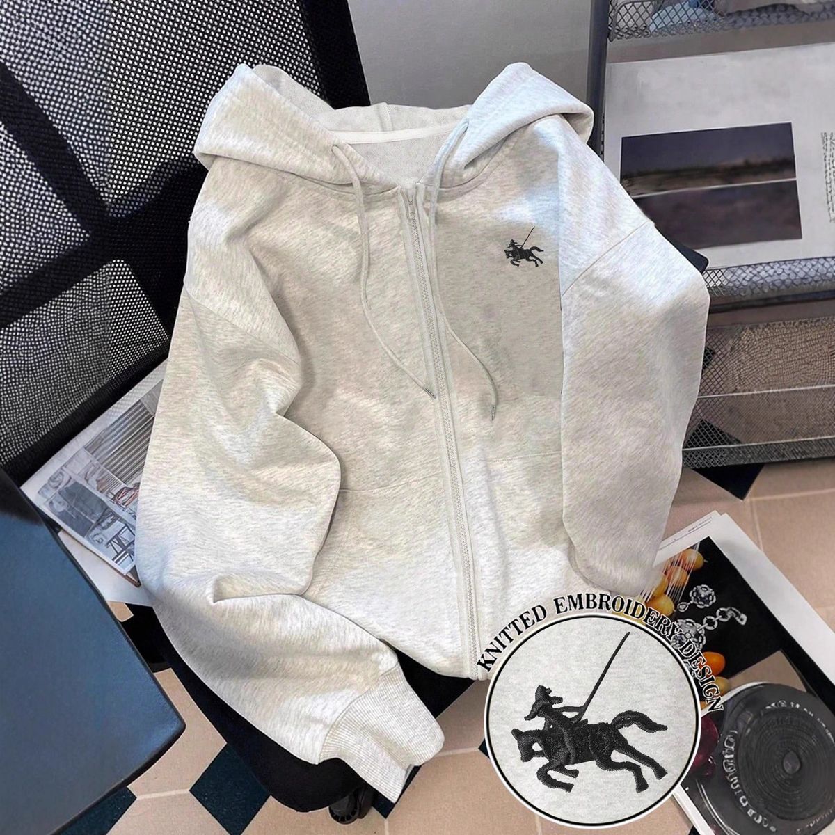 Women's Casual Hooded Sweatshirt Multifunctional Outdoor Sportswear Saddle Print Pattern for Autumn_ecoleips.com