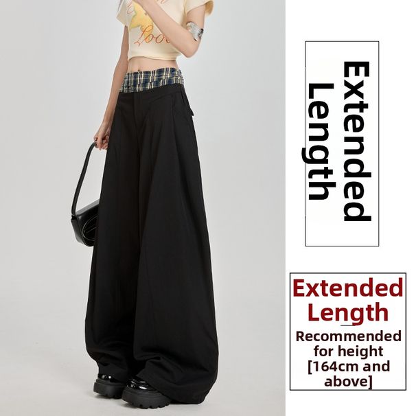 Women's High-Waisted Khaki Casual Pants Lazy Style Slimming Loose Wide Leg Floor-Length Pants Perfect for Summer_ecoleips.com