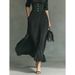 New Autumn Cross-border Women's Fashion: European American Best-selling Solid Color A-line Dress With Pleated Waist And_ecoleips.com