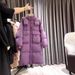 girl Purple Down For Women, Mid-Length, Over-the-Knee, Winter New Style, This Year's Trend, Thickened Coat, Cotton Padded_ecoleips.com