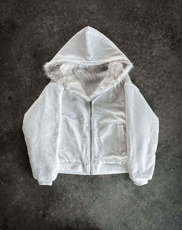 "European Minimalist Hooded Cardigan – Double-Layer Streetwear Coat, Unisex Oversized Fit, Retro Chic Style (Black/White) – S/M/L/XL"_ecoleips.com
