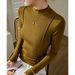 2025 Mirad Advanced Design Sense 2025 Autumn/Winter New Half High Collar T-Shirt Women's Long Sleeve Slimming Bottom Shirt_ecoleips.com