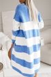 Women's Clothing Cardigan Loose Contrast Color Long Cardigan Knitted Sweater Cross Border Sweater_ecoleips.com