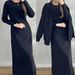 Effortless Knitwear Set – Chic Cardigan & Dress Combo For Spring (Black/Camel, XXS-XXXL)_ecoleips.com