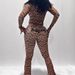 Sexy Leopard Print Letter Graphic Set - Slim Fit Long Sleeve Top & Pants Outfit, Trendy Streetwear For Women (Multiple Colors)_ecoleips.com