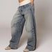 Women's Clothing Vintage Washed Distressed Blue Jeans – Unisex Straight Fit Loose Casual Denim Pants_ecoleips.com