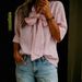 2026 European And American Cross-Border Trade New Casual Fashion V-Neck Bow Loose Mid-Sleeve Women's Top_ecoleips.com