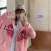 Autumn Women's Cardigan With Long Sleeves, Hooded Sweatshirt, And Heart-Shaped Letter Print Loose-Fitting Mid-Length T_ecoleips.com