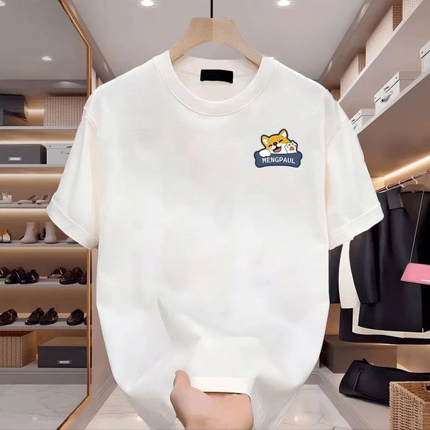 New Cotton Fashion Sense Printing Short-sleeved T-shirt Unisex Men Summer Tide Loose Hundred Tops_ecoleips.com