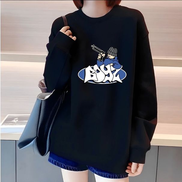 FW25 Matching Couple Cotton Crew Neck Sweatshirt - His & Hers_ecoleips.com
