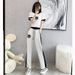 Women's Clothing Plus Size Women's Casual Sportswear Set Summer Fashionable Patchwork Wide Leg Pants Two Piece Outfit Youthful Stylish_ecoleips.com