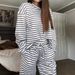 Women's Casual Striped Two Piece Set Fashion Autumn Winter_ecoleips.com