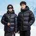 Black Gold Label Short Winter Coat for Women Glossy Thick Warm Outdoor Puffer Jacket Couple Style Warmth Guaranteed_ecoleips.com