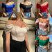 Summer New Women's Satin One Shoulder Top Cross Border Fishbone Waist Tube Vest for Europe And America_ecoleips.com