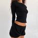 White Knitted Lace Long Sleeve Shorts Comfortable Wearable Pajama Set European And American Autumn New Home Wear_ecoleips.com