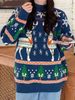 girl Christmas Atmosphere Sweater For Women, Autumn And Winter New Loose Retro Lazy Style Pullover, Stylish Knitted Sweater,_ecoleips.com