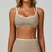 Women's Color Blocked Sports Bra Quick Drying Cross Back Fitness Vest Nude Feel Tight Fitting For Running And Fitness 9238_ecoleips.com
