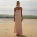 2025 Summer New Women's Clothing Temperament Light Mature Satin Lace Up Strapless Dress -68767_ecoleips.com