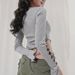 WG006 Bow-tie Sleeve Irregular Short Wom, Sweet And Spicy, Cropped, Slim-fit, Diagonal Collar, Long-sleeve Top For_ecoleips.com