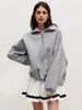 Unisex Oversized Fleece Hoodie Zip-Up Soft Brushed Interior Vintage Streetwear Style for Fall Winter Women's Clothing_ecoleips.com