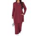 Minimalist Korean Fashion For Women 2025 Autumn New Casual Stylish Sleeve Top Slimming Long Pants Two-Piece Set_ecoleips.com