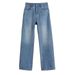 2024 Women's Jeans High Waist New Large Size Slimming Loose Versatile Narrow Version Pear Shape Body Wide Leg Fleece_ecoleips.com