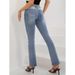 Women's Mid-Rise Flared Jeans With Embroidery, Curve-Enhancing Stretch Denim Bootcut Pants For A Sexy Silhouette_ecoleips.com
