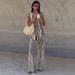 Elegant Sleeveless Striped Knit Print Top & Pants Set - Stylish Casual Outfit For Women_ecoleips.com