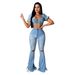 Women's Clothing Pants Cross Border Direct Supply Classic High Waisted Denim Large Flared Trousers In Stock_ecoleips.com