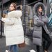 Women’s Winter Coat With Luxe Fur Collar – Mid-Length Korean Style Cotton Jacket, Warm Bio-Down Filling (Black/White/Grey, M-3XL)_ecoleips.com