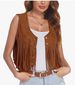 Aria Basics European And American Cross-Border Women's Short Tassel Vest Spring New Casual Comfortable Retro Design Button_ecoleips.com