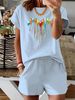 Women’s 2 Piece Outfit Set – Oversized Graphic T-Shirt And Biker Shorts Matching Set, Casual Summer Lounge Tracksuit For Daily Wear-341_ecoleips.com
