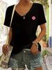 Women's Printed Short-Sleeve Tee - Breathable Round Neck Top For Spring & Summer Style-H_ecoleips.com