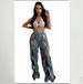 Women's Clothing Stretch Denim Jeans Personalized Twisted Hollow Loose Large Straight Fabric_ecoleips.com