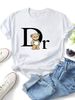 Women Cute Hands In Pockets Tank Top Teddy Bear Dr Letter Graphic T Shirt Round Neck Loose Casual Summer Tops_ecoleips.com