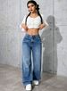 Women's Clothing High Waist Straight Jeans Women's Summer Loose Trendy All Match Long Pants_ecoleips.com