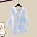 Women’s Clothing Plus Size Women's Summer Wear A Complete Set Of New Sun Protection Shirt Slim Suspenders Denim Shorts Three Piece Set_ecoleips.com