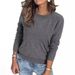 Women's Clothing 3D Textured Knit Sweater - Women's Round Neck Pullover (Spandex Blend, Casual & Office Wear)_ecoleips.com