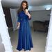 Women's Clothing Fit Long Sleeve Long Row Button Maxi Dress Lace Up Dress_ecoleips.com