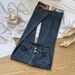 Retro Hong Kong Style Micro Jeans Women, New Spring High-Waisted Double-Buckle Slimming Loose Flare Pants For Petite_ecoleips.com
