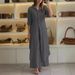 Women's Clothing New Products Summer And Autumn Urban Elegant Cotton And Linen Slim Waist Long Shirt Wide Leg Pants Suit_ecoleips.com