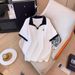 Women's Clothing Plus Size Loose Slim Straight Shoulder POLO Collar Short Sleeved T Shirt_ecoleips.com