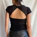 Summer Women's Short Sleeve T-Shirt Sexy Backless V-Neck Slim Fit Solid Color Top for Wholesale 2025 New Cross Border_ecoleips.com
